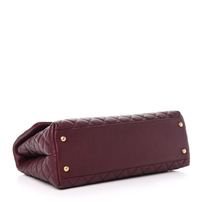 Chanel Caviar Lizard Quilted Medium Coco Handle Flap Burgundy 4 of 11