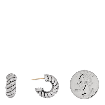 David Yurman Sterling Silver Sculpted Cable Shrimp Earrings 2 of 4