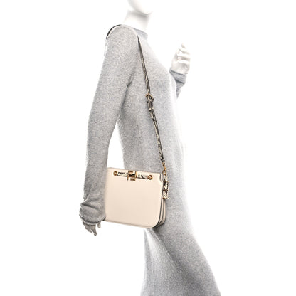 Fendi Vitello King Snakeskin Embossed Luxor Fendi Touch Shoulder Bag Camelia Daisy Roccia 2 of 10