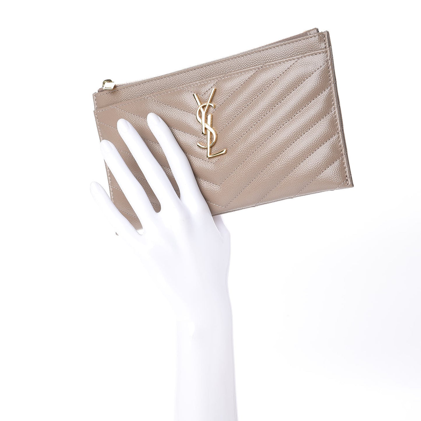 Grain De Poudre Chevron Monogram Bill Pouch Rose Poudre