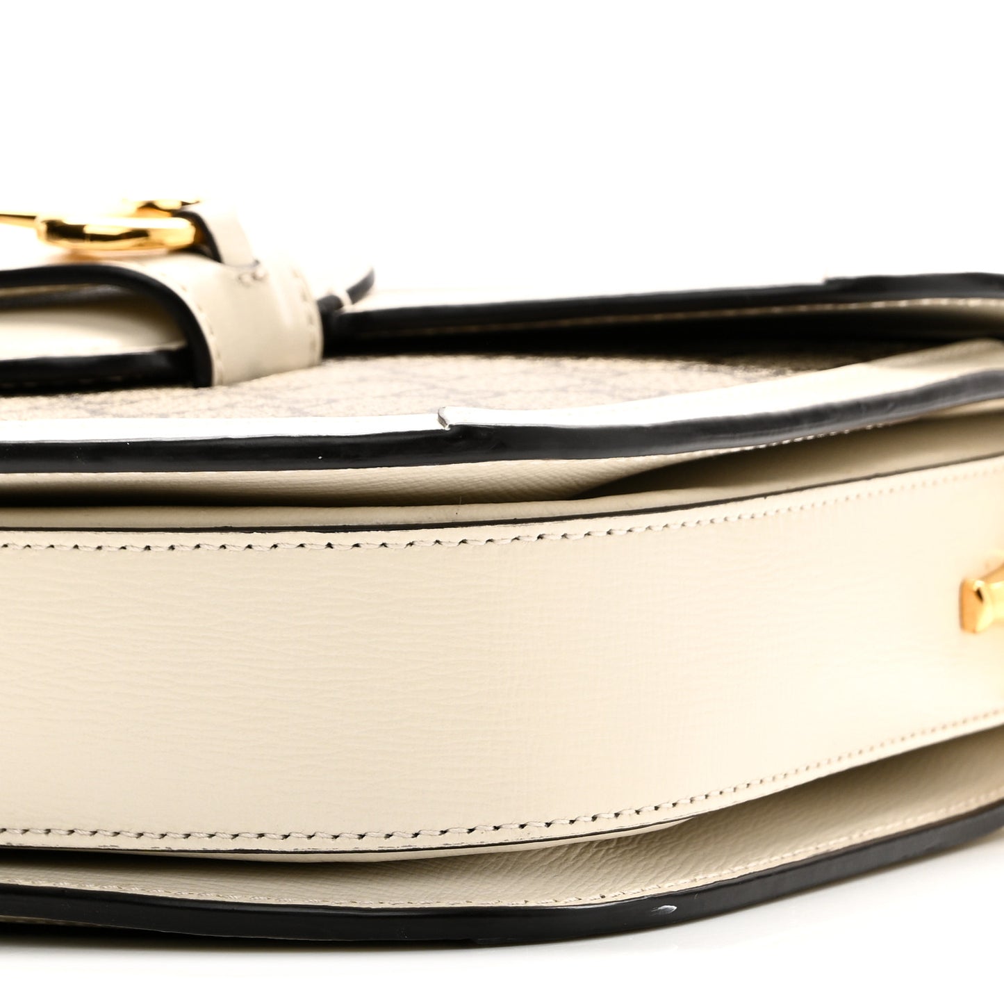 GG Supreme Monogram Horsebit 1955 Shoulder Bag Beige Mystic White