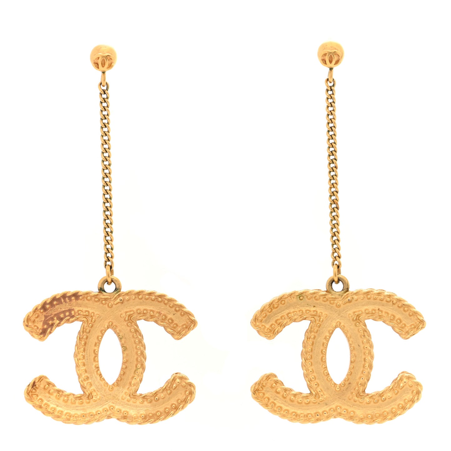 CC Drop Earrings Matte Gold