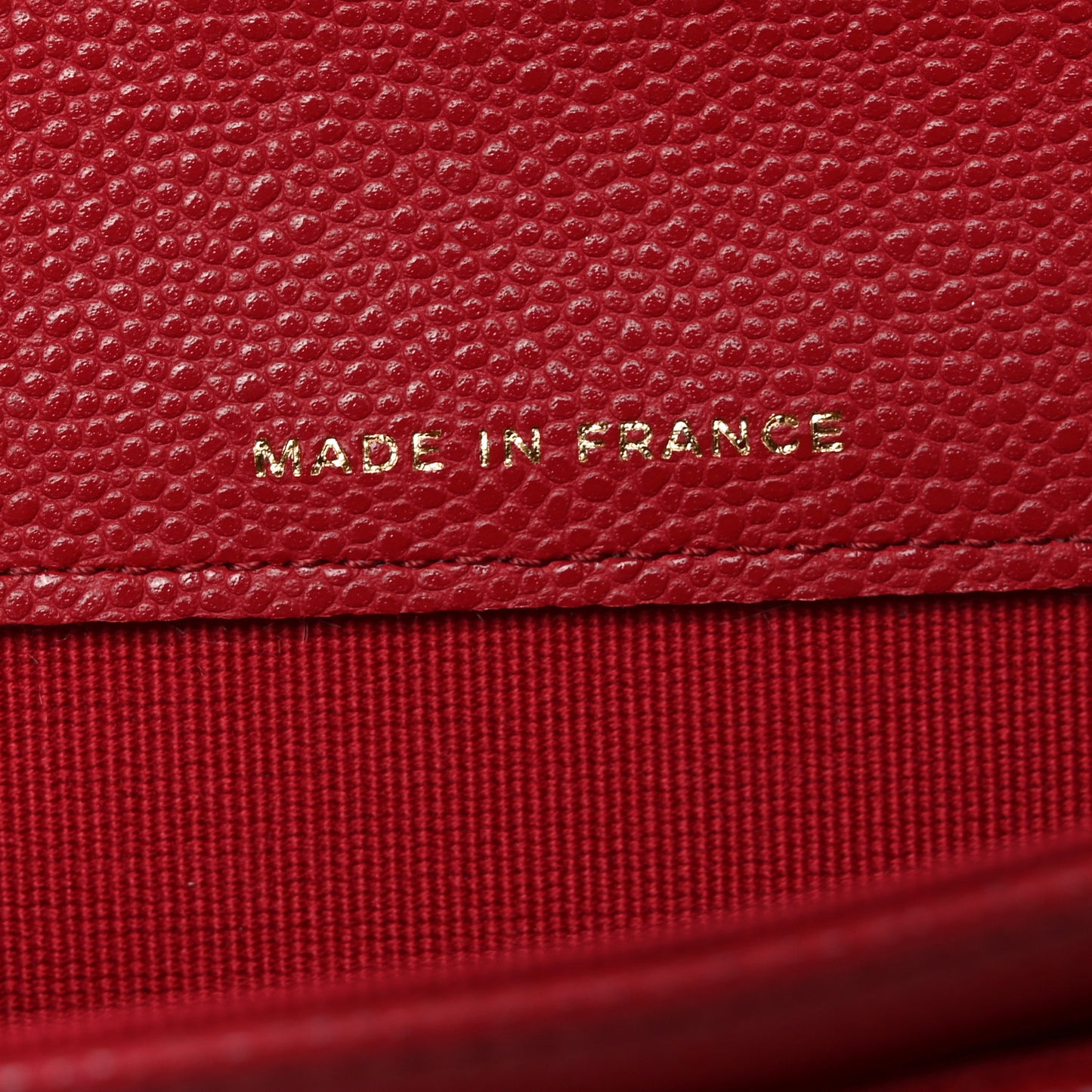 Caviar Quilted Flap Card Holder Wallet Red