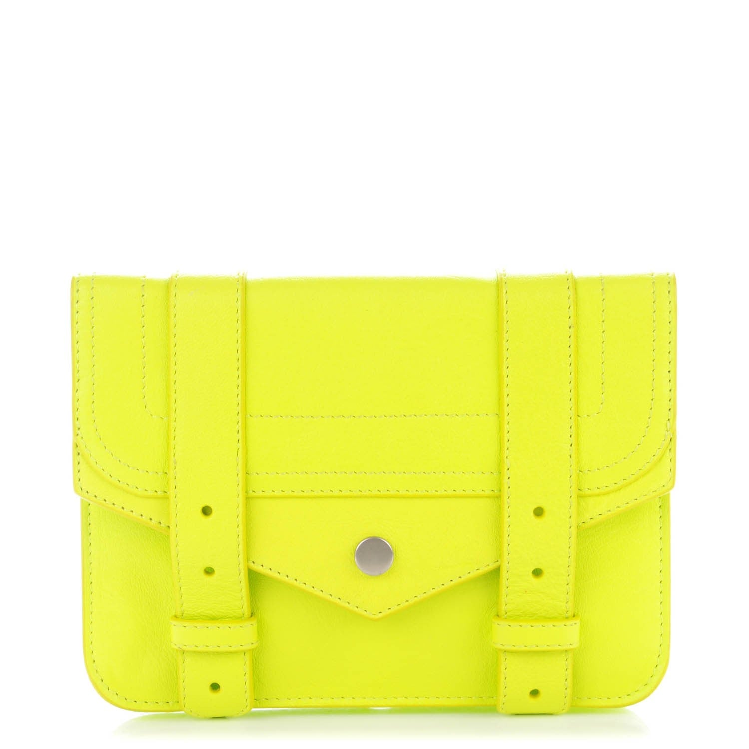 Proenza Schouler Lambskin PS1 Large Chain Wallet Citron 1 of 6