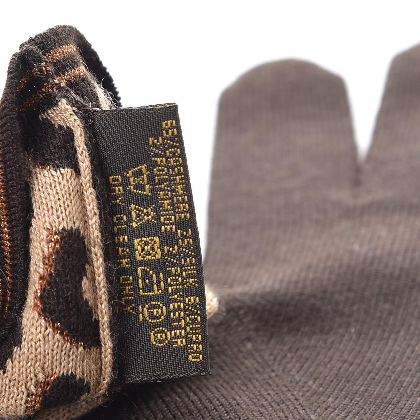 Cashmere Silk Leopard Long Gloves Marron