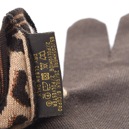 Louis Vuitton Cashmere Silk Leopard Long Gloves Marron 5 of 5