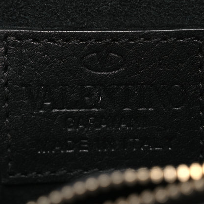 Valentino Garavani Pebbled Calfskin Rockstud Wallet On Chain Black 9 of 20
