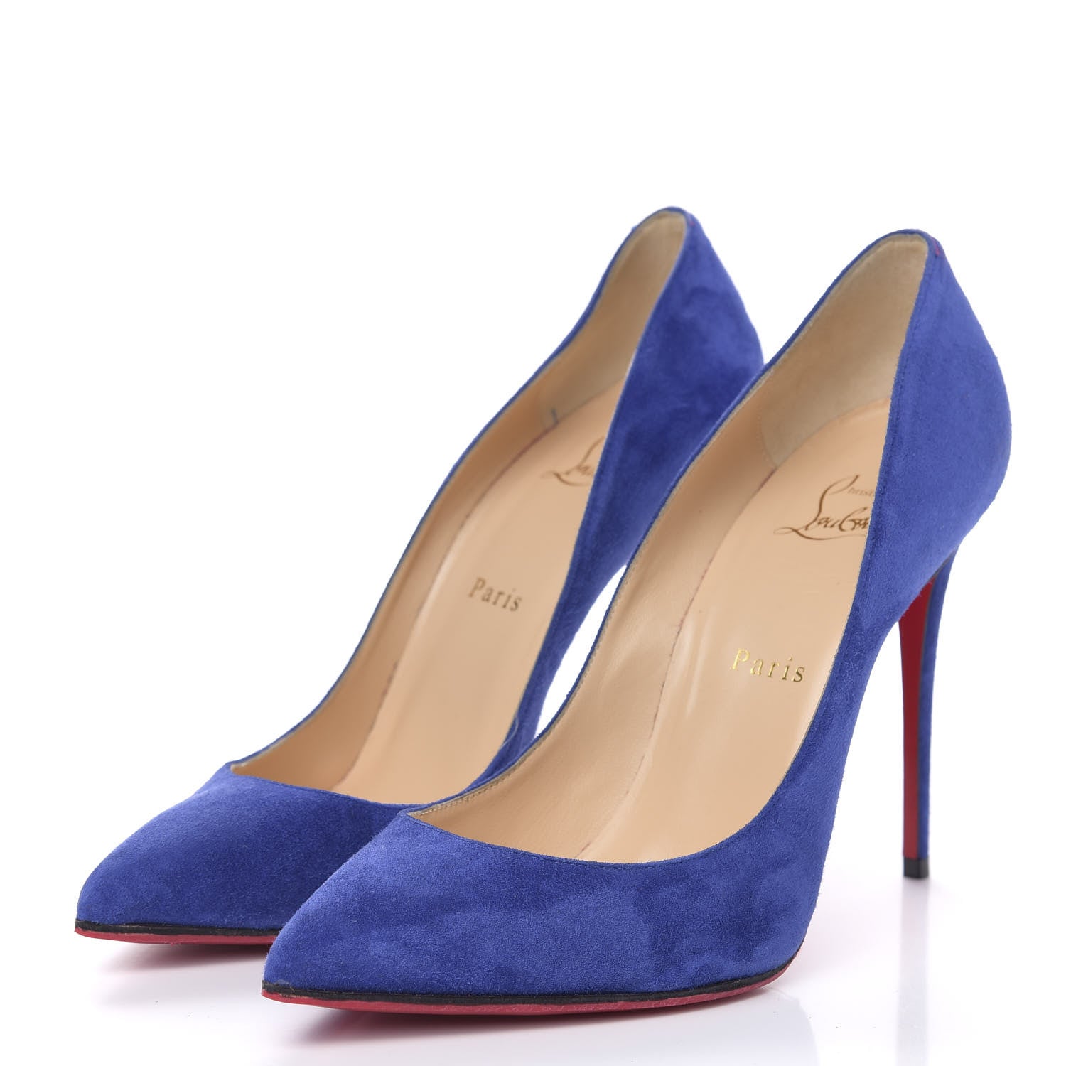 Christian Louboutin Veau Velours Pigalle Follies 100 Pumps 39 Metal Blue 3 of 7