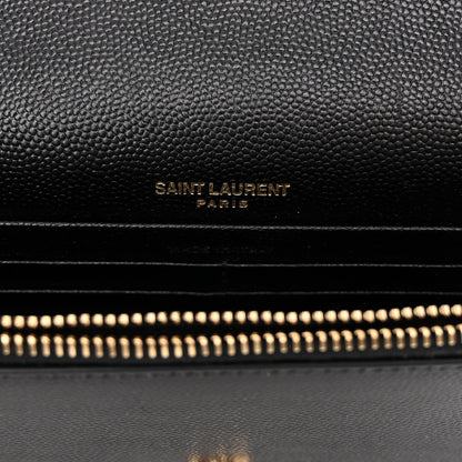 Saint Laurent Grain De Poudre Classic Monogram Kate Tassel Chain Wallet Black 6 of 9