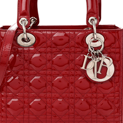 Christian Dior Patent Cannage Medium Lady Dior Red 7 of 9