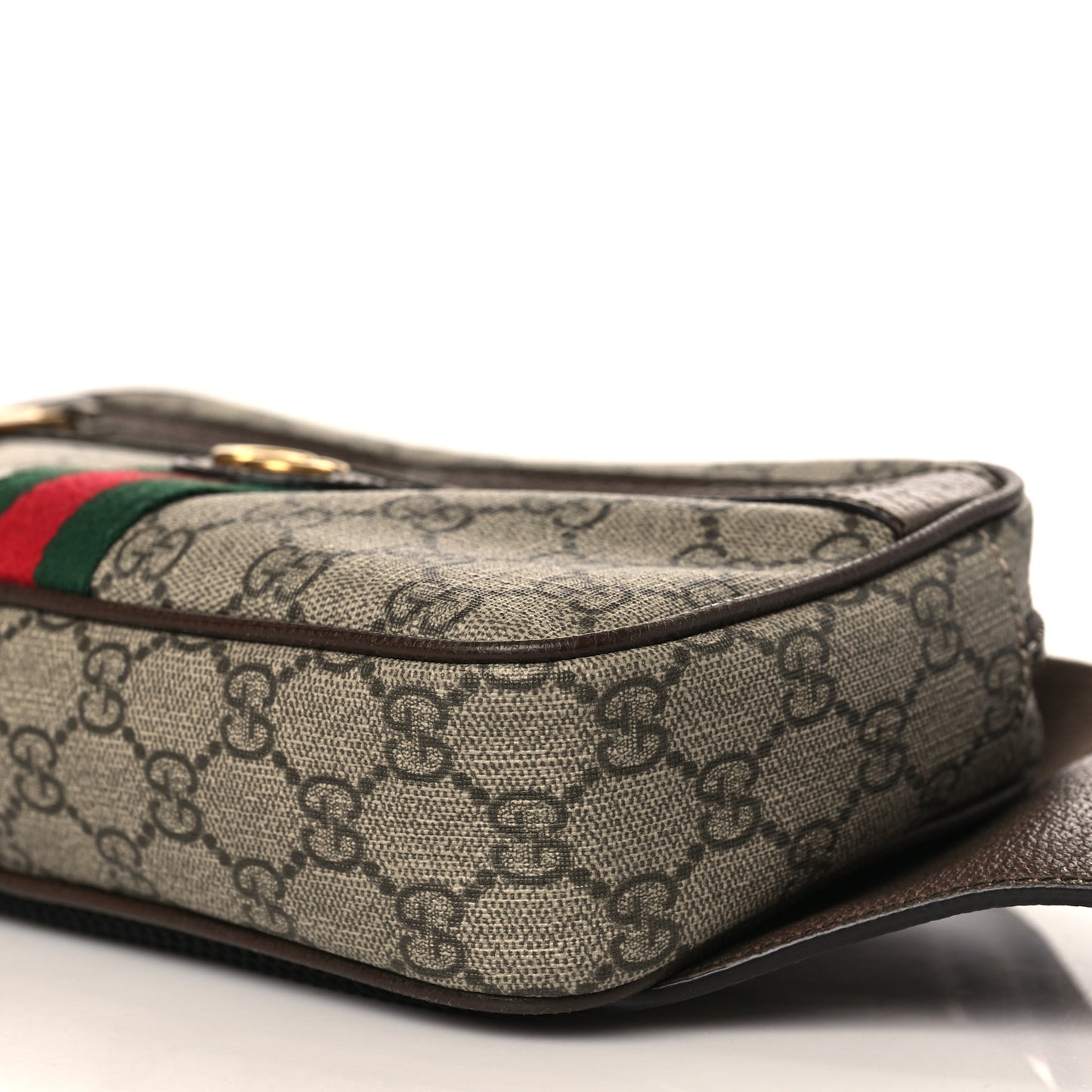 Soft GG Supreme Monogram Medium Ophidia Belt Bag Dark Brown