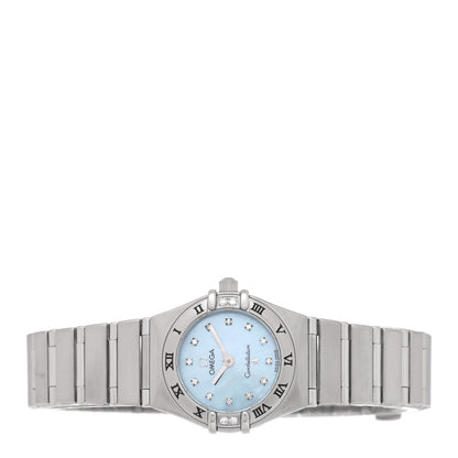 Omega Stainless Steel Diamond Blue Mother of Pearl 22mm Constellation Quartz Watch 1567.86 2 of 4