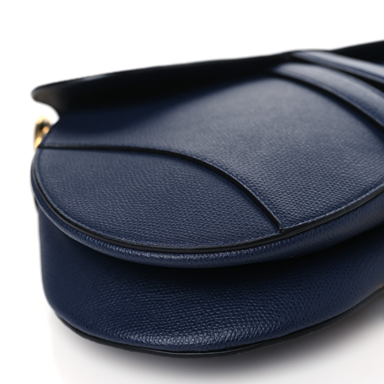 Christian Dior CHRISTIAN DIOR Grained Calfskin Saddle Bag Indigo Blue 9 of 10