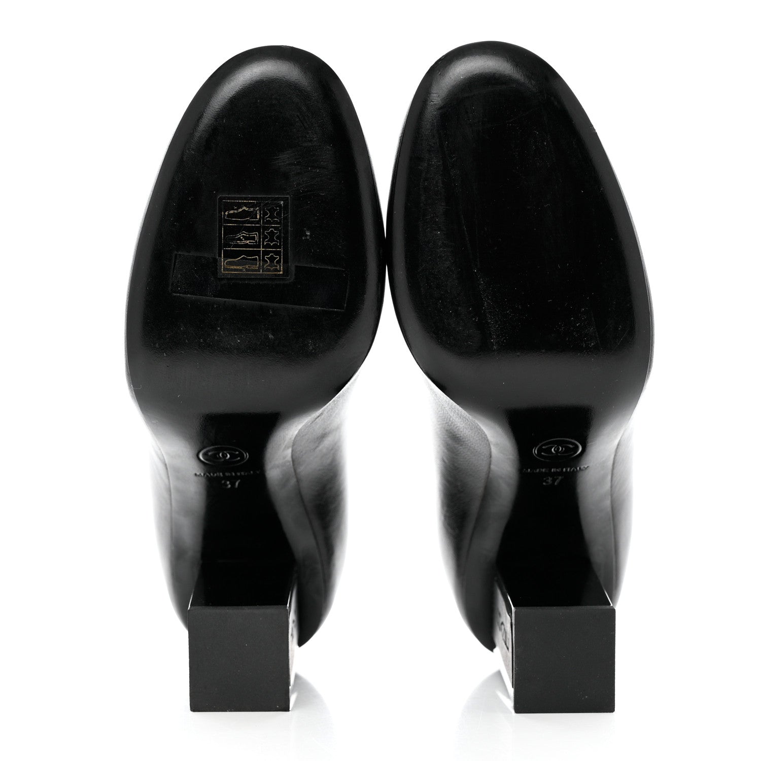 Chanel Lambskin Logo Pumps 37 Black 5 of 14