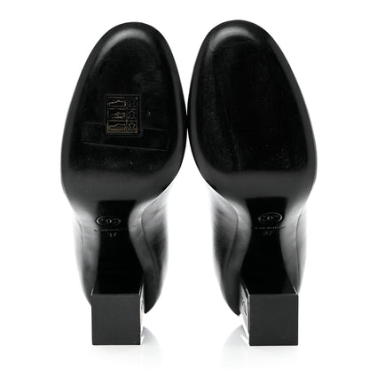 Chanel Lambskin Logo Pumps 37 Black 5 of 14