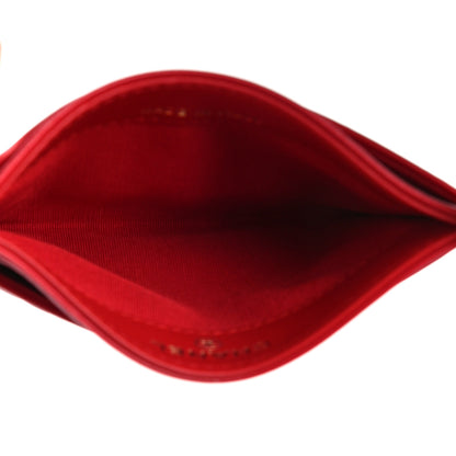 Chanel Lambskin Camellia Embossed Card Holder Red 5 of 12