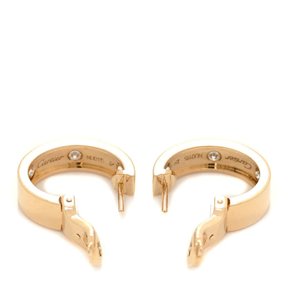 Cartier 18K Yellow Gold 6 Diamond 5.5mm LOVE French Clip Hoop Earrings 3 of 6