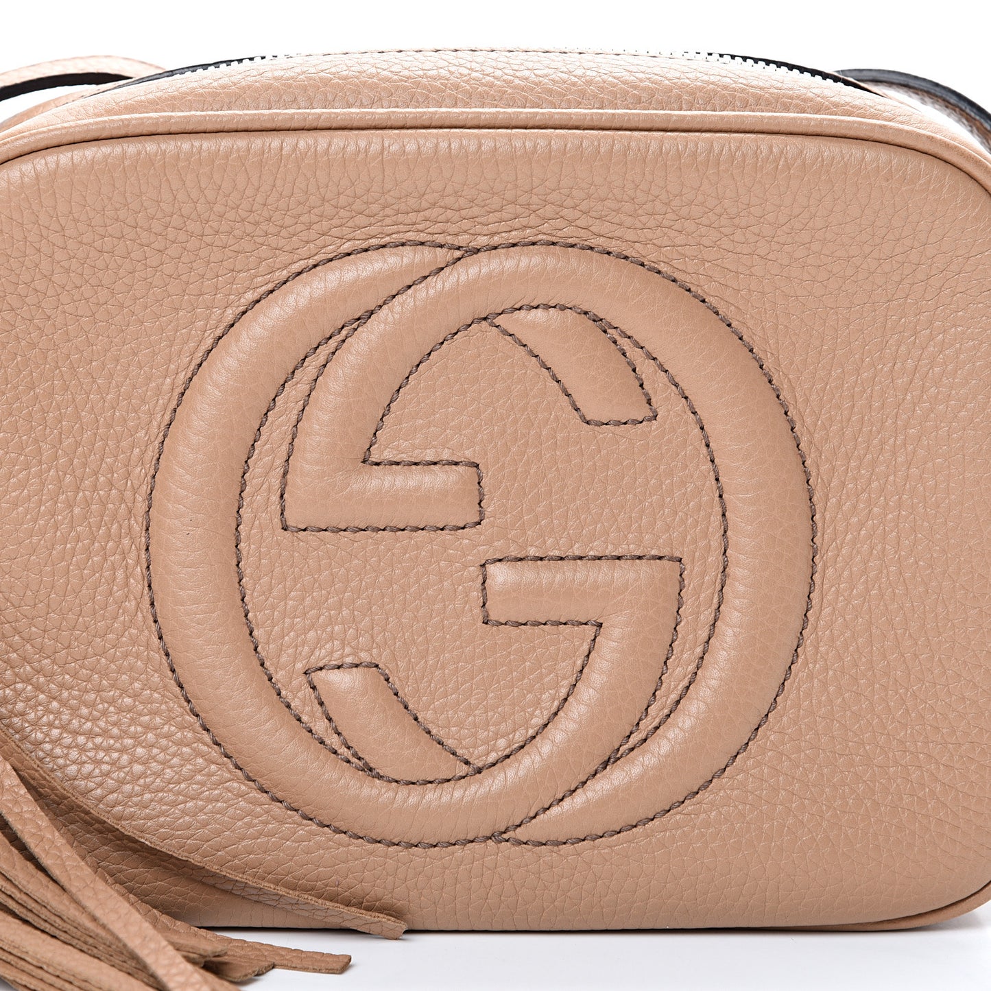 Pebbled Calfskin Small Soho Disco Bag Rose Beige