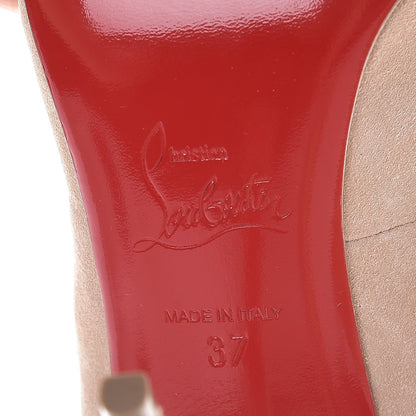 Christian Louboutin Suede Pijonina 100 Booties 37 Doudou 6 of 8