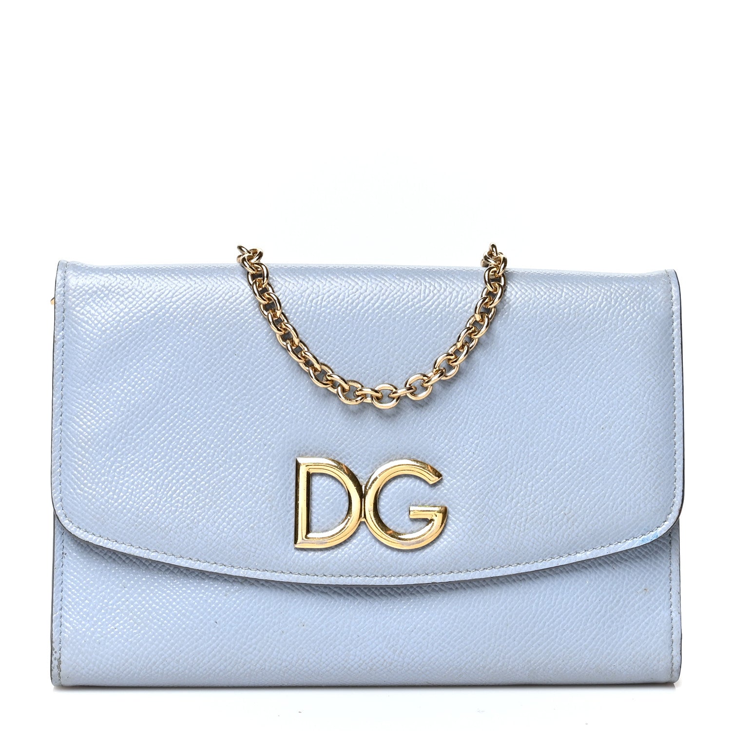 Dolce & Gabbana Dauphine Wallet On Chain Light Blue 1 of 11