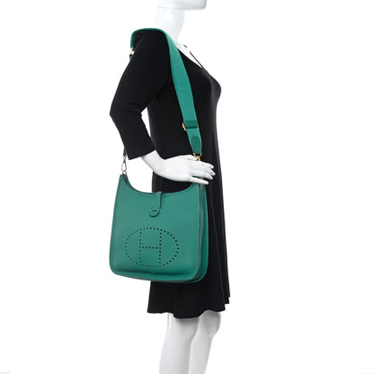 Hermes Taurillon Clemence Evelyne III PM Vert Jade 2 of 10