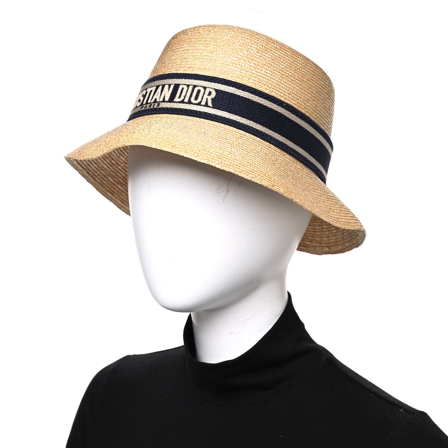 Dior バケットハット　57号 Christian Dior Straw Bucket Hat 57 Natural 1837108 – FASHIONPHILE