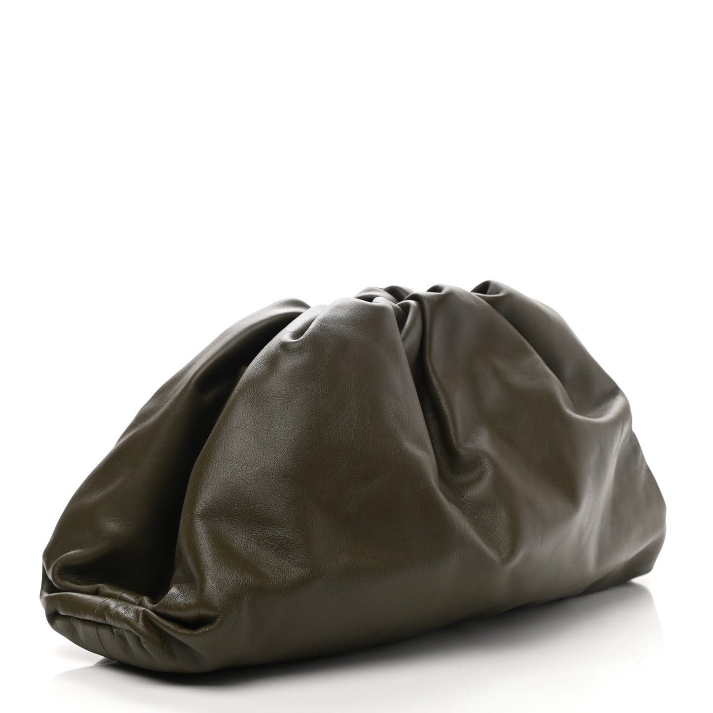Smooth Butter Calf The Pouch Oversized Clutch Kaki Fondent