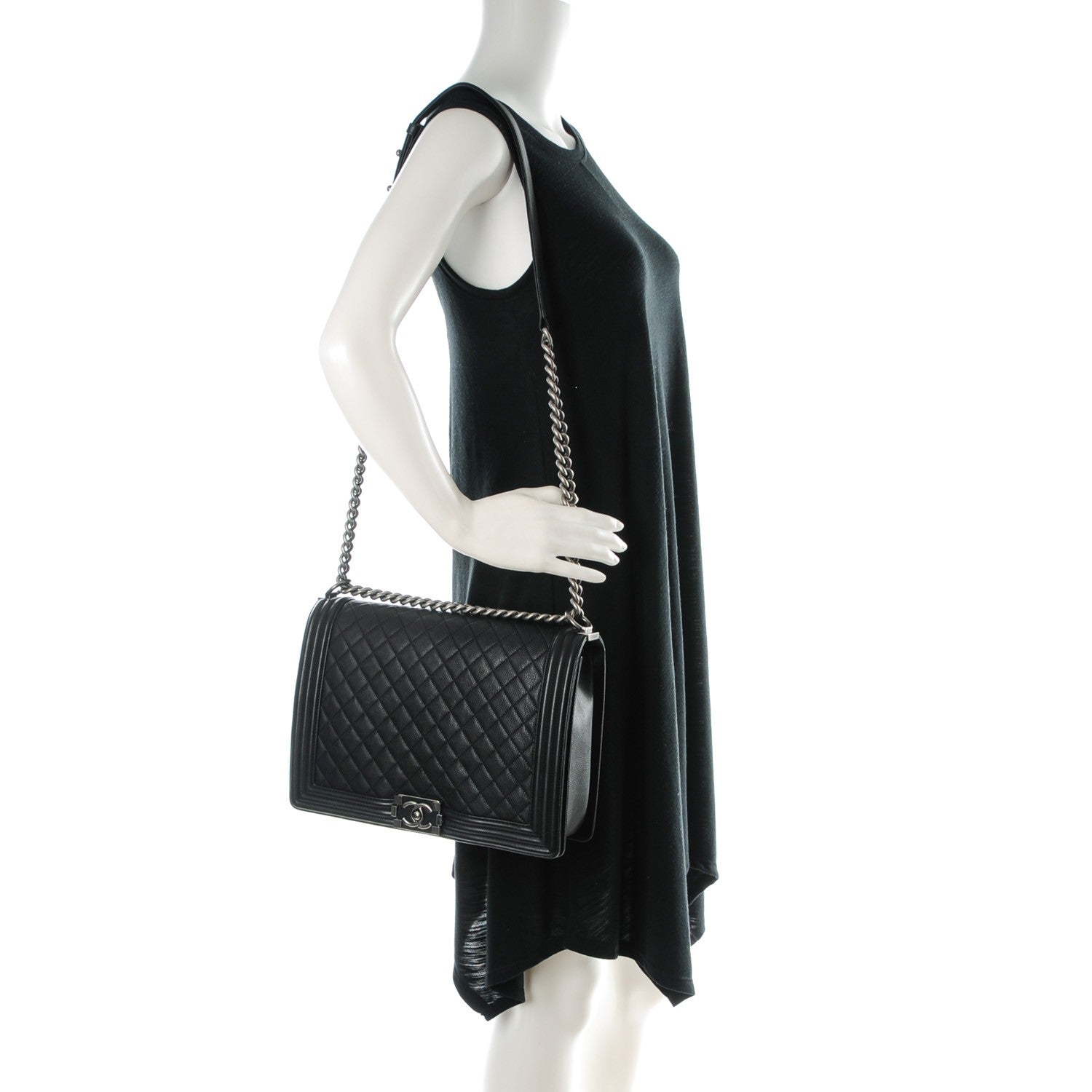 Chanel Calfskin Quilted Large Boy Flap Black 2 of 8