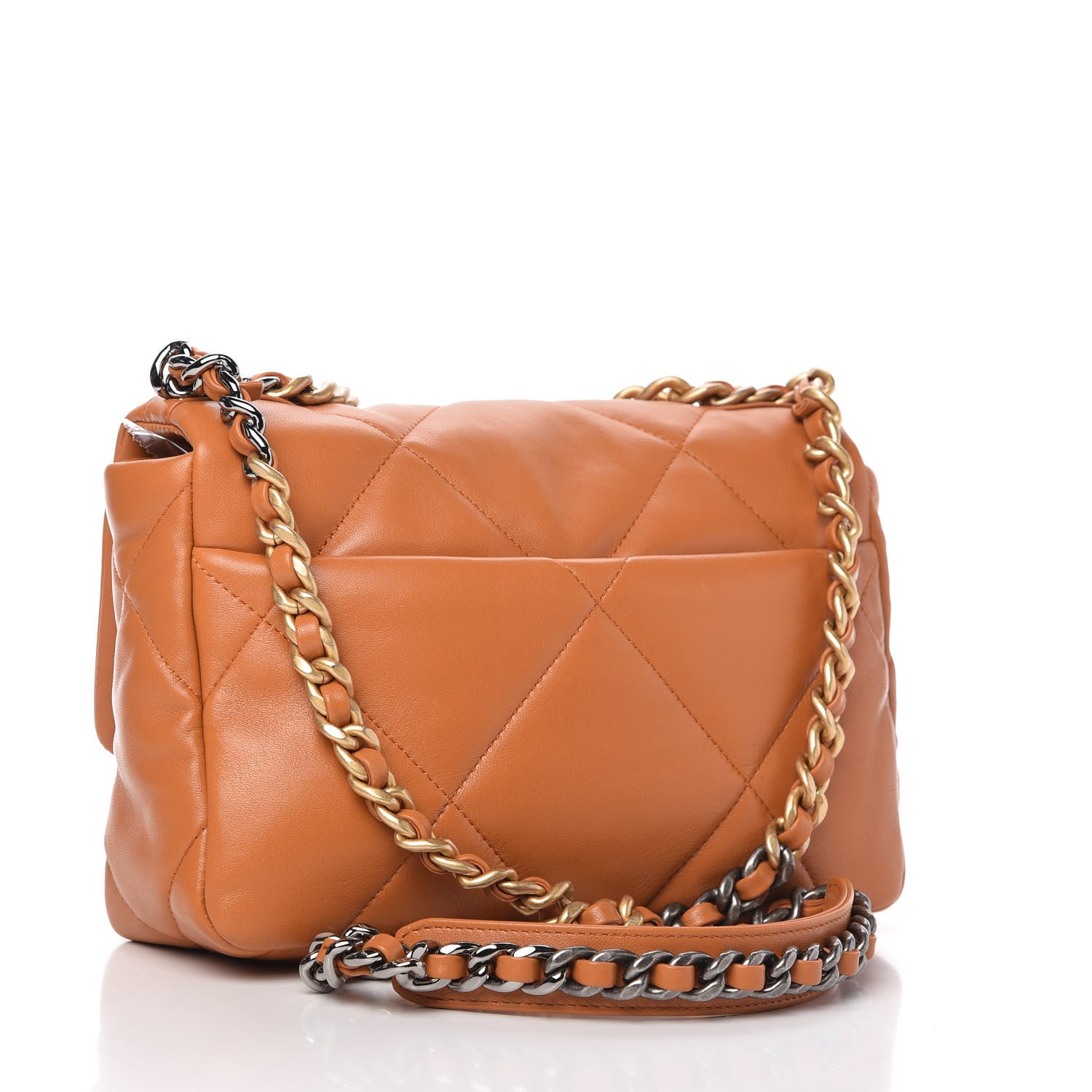 Chanel Lambskin Quilted Medium Chanel 19 Flap Light Brown 3 of 11