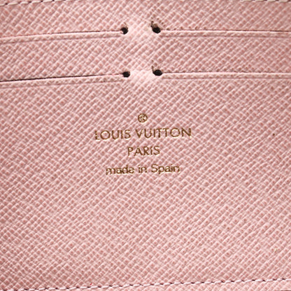 Louis Vuitton Damier Ebene Clemence Wallet Rose Ballerine 6 of 7