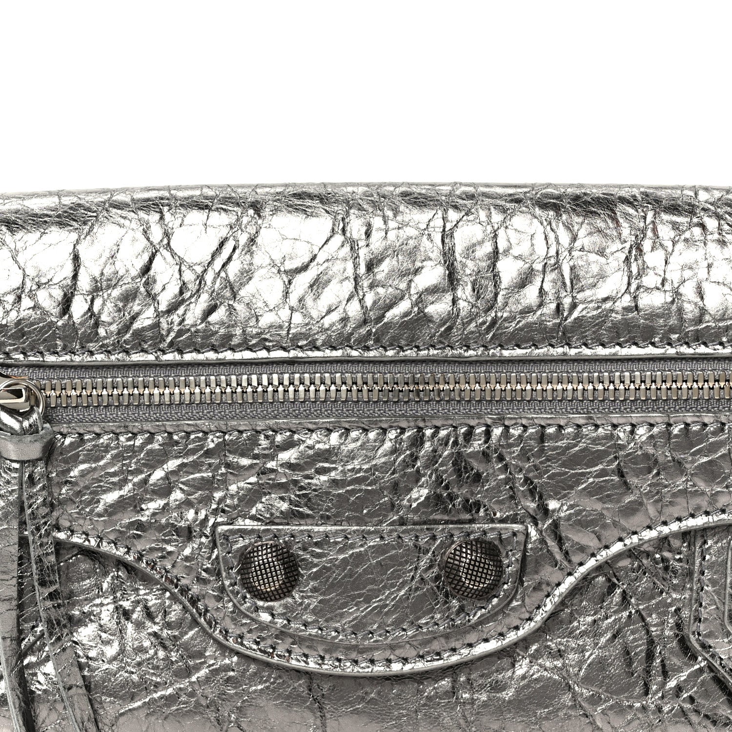 Balenciaga Metallic Agneau Arena Small Le Cagole Sling Bag Silver 8 of 10