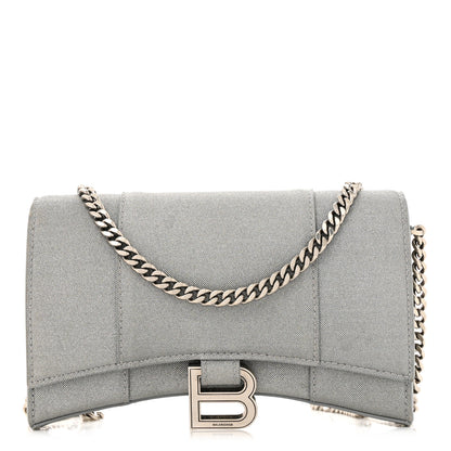 Balenciaga Glitter Fabric Hourglass Chain Bag Grey 1 of 10