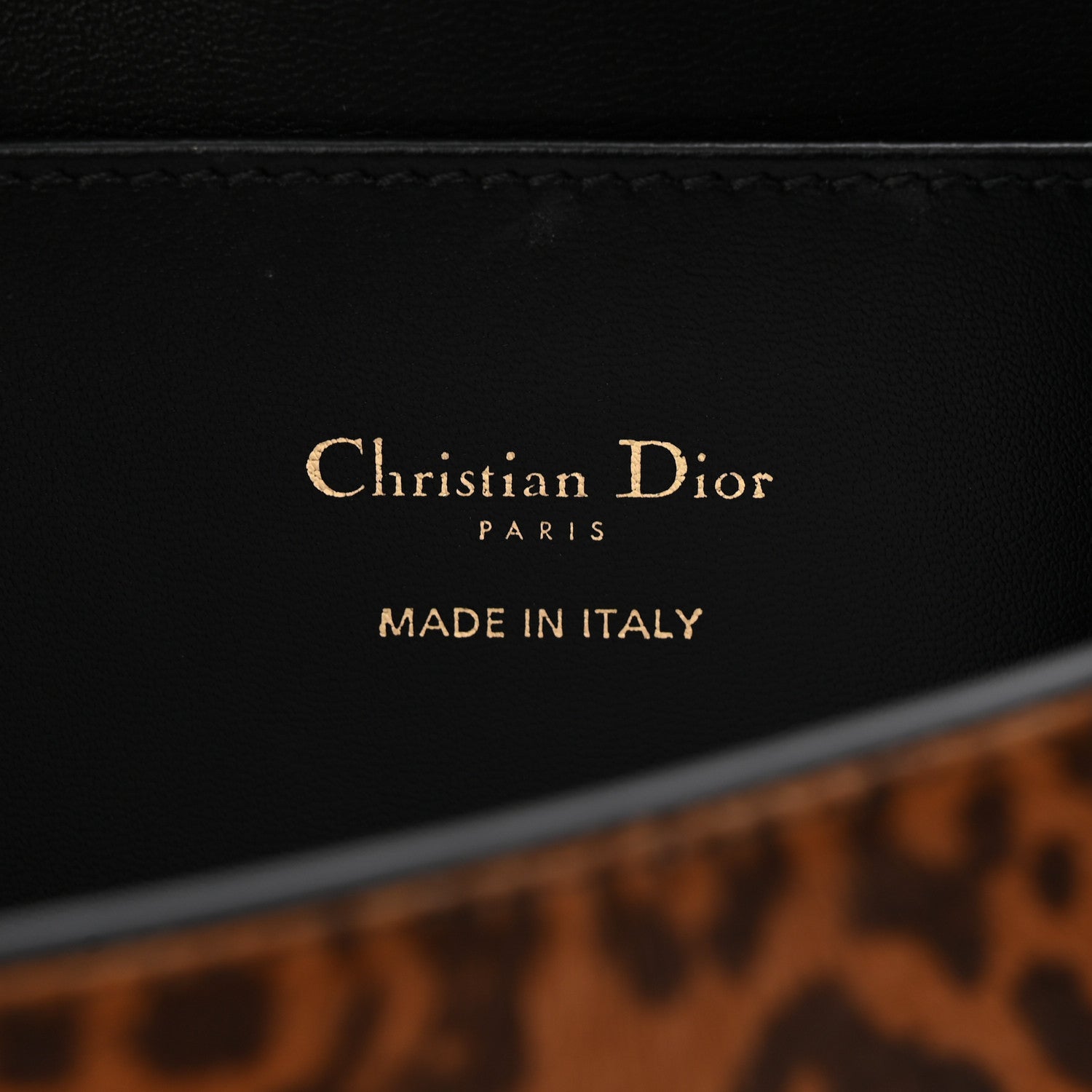 Christian Dior Calfskin Pony Hair Leopard Print Miss Dior Flap Black 6 of 10