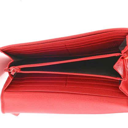 Gucci Pebbled Calfskin Large Soho Continental Wallet Red 4 of 8
