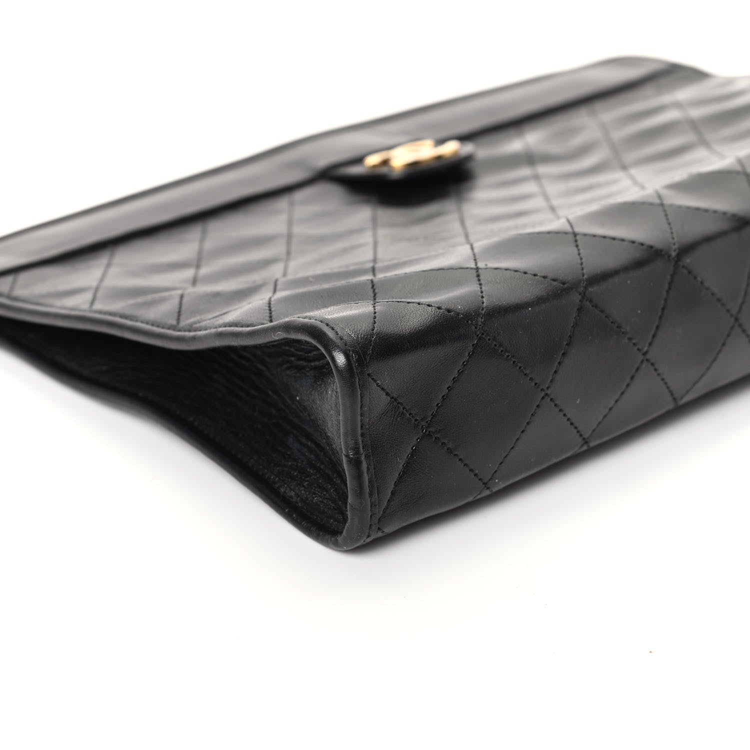 Chanel Lambskin Quilted CC Large Clutch Black 8 of 9