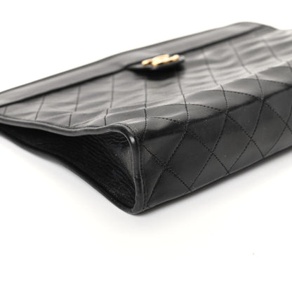 Chanel Lambskin Quilted CC Large Clutch Black 8 of 9