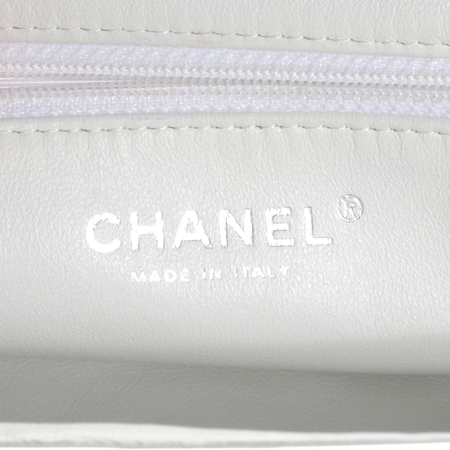 Lambskin Perforated Timeless Clutch White
