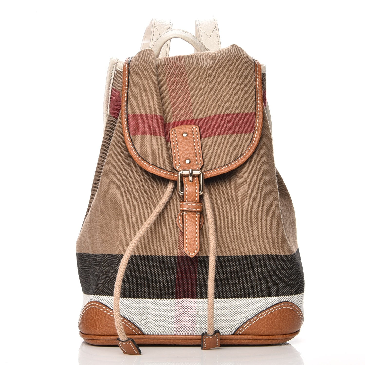 Burberry Canvas Mega Check Mini Backpack White 1 of 10