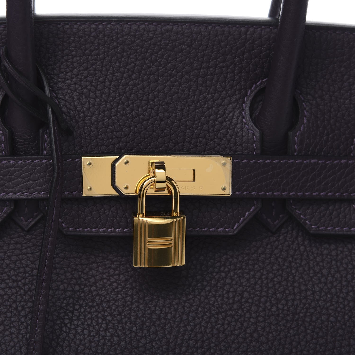 Hermes Taurillon Clemence Birkin 30 Raisin 10 of 10