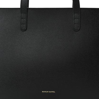 Mansur Gavriel Saffiano Small Zip Tote Black Flamma 7 of 9