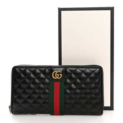 Gucci Calfskin Web Trapuntata GG Zip Around Wallet Black 10 of 10