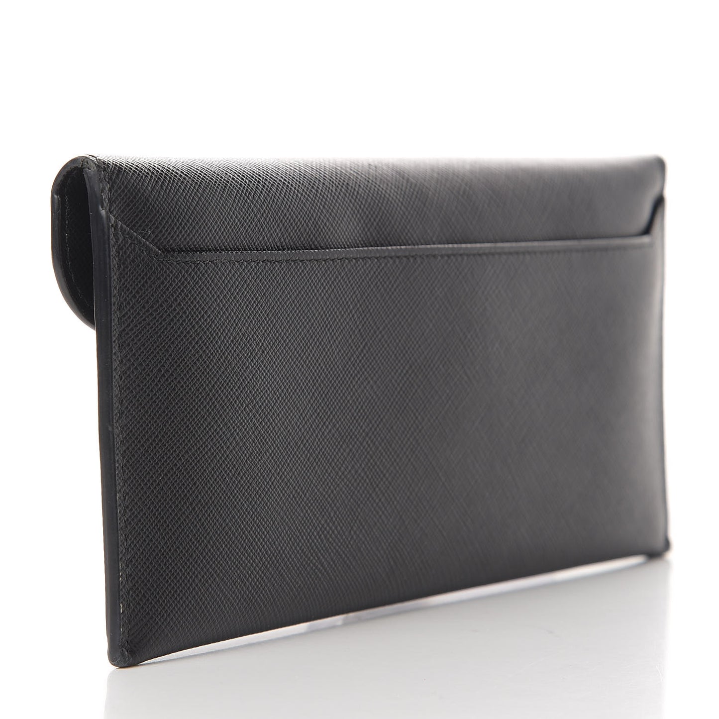Saffiano Bi-Color Envelope Wallet Black Fuoco