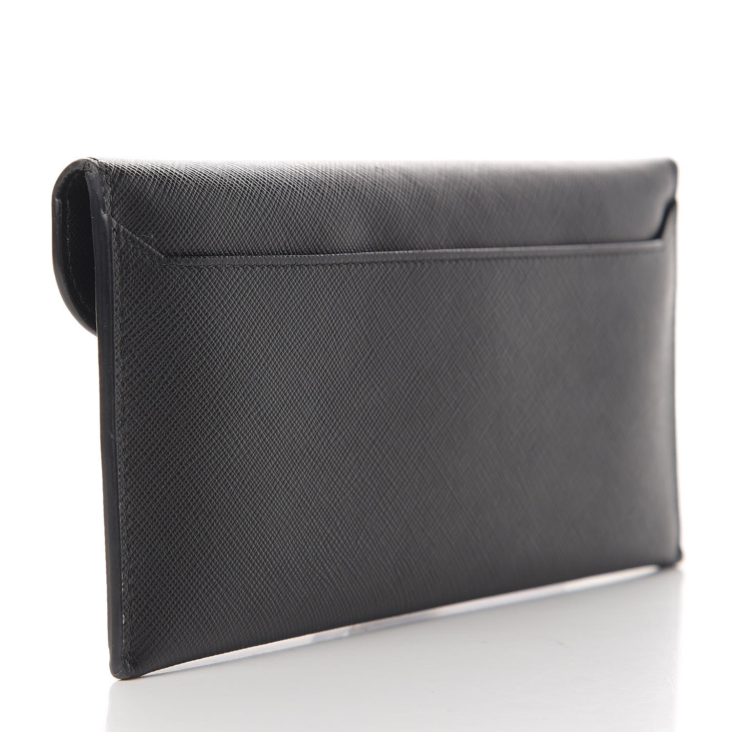 Prada Saffiano Bi-Color Envelope Wallet Black Fuoco 3 of 16