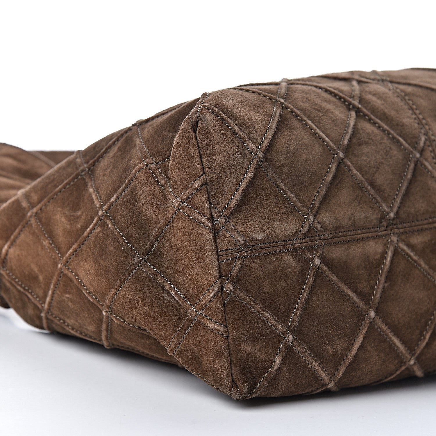 Chanel Suede Stitched Hobo Brown 9 of 11