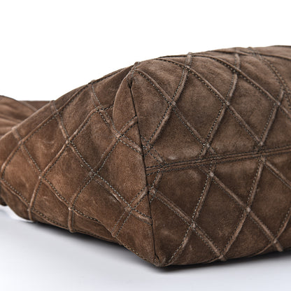 Chanel Suede Stitched Hobo Brown 9 of 11