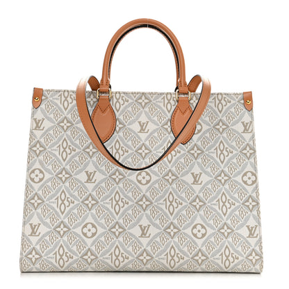 Louis Vuitton Jacquard Since 1854 Onthego MM Creme 1 of 9