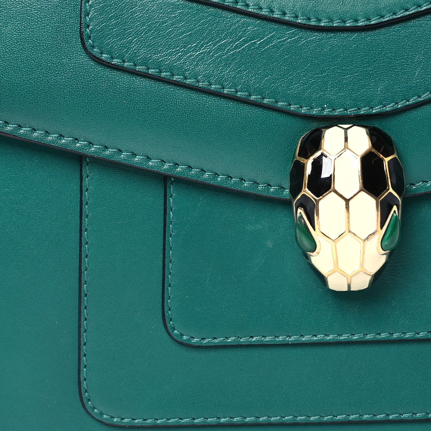 Calfskin Small Serpenti Forever Snake Strap Crossbody Bag Emerald Green