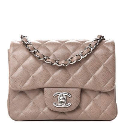 Chanel Caviar Quilted Mini Square Flap Taupe 1 of 10
