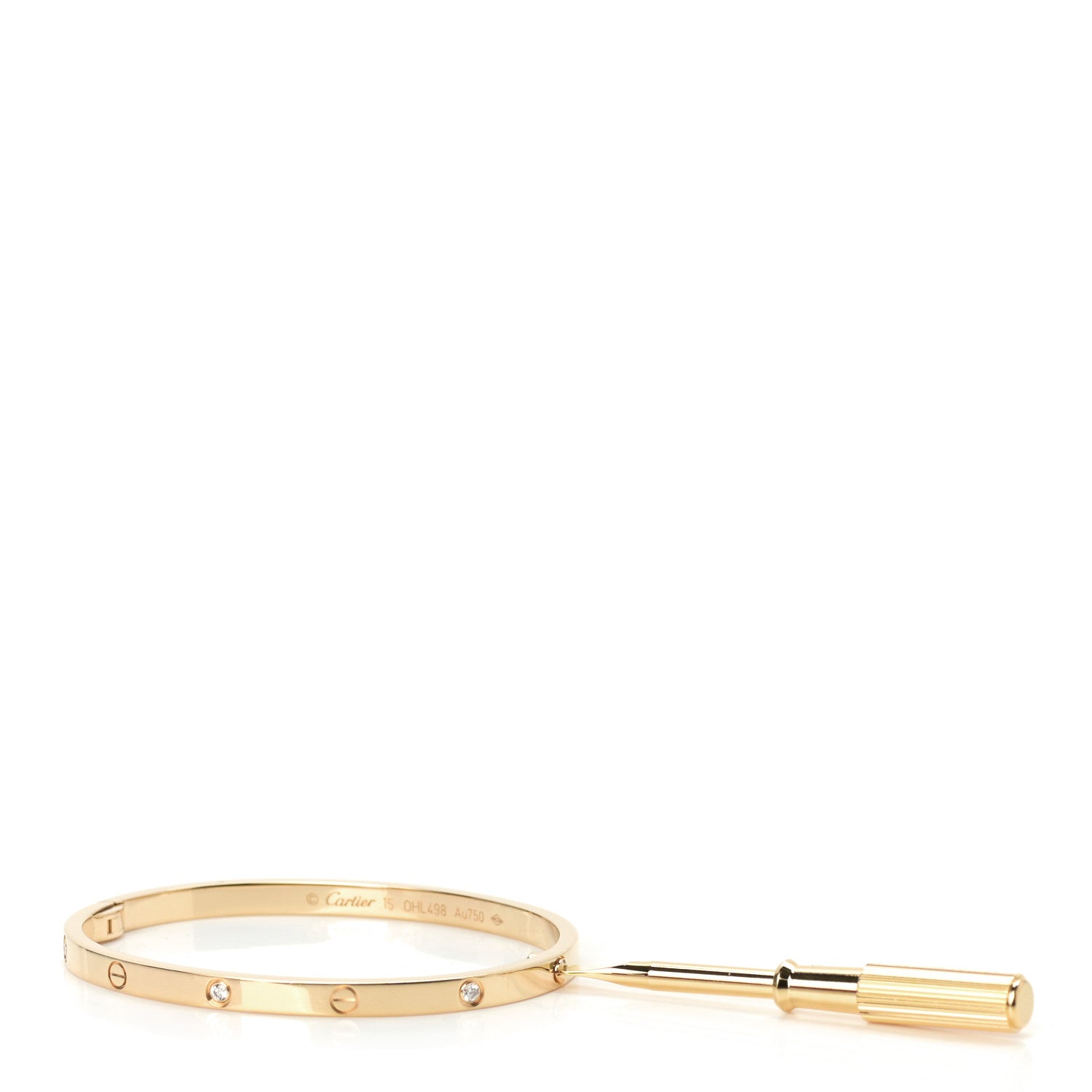 Cartier 18K Yellow Gold 6 Diamond Small LOVE Bracelet 15 3 of 5