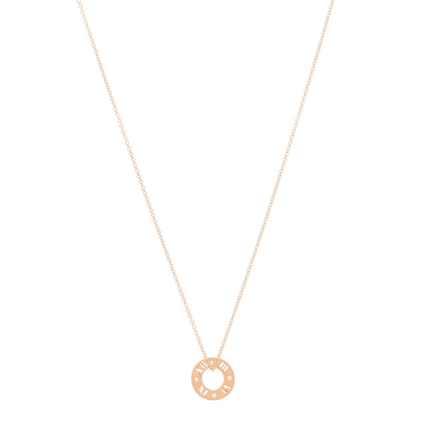 18K Rose Gold Diamond Atlas Pierced Pendant Necklace